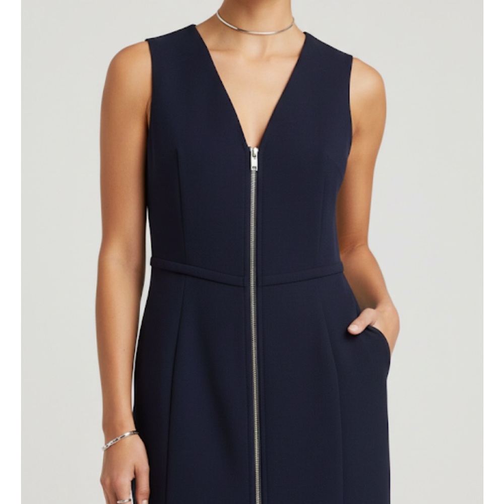 Reiss navy Dress with Zipper Detail EUC ptp 18